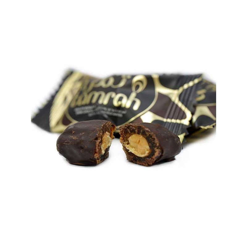 Tamrah - Dattes Aux Amandes Enrobées De Chocolat Noir (80 G)