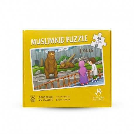 Puzzle Grand Format - l'Ours - 48 Pièces - Muslim Kid - 3 ans+