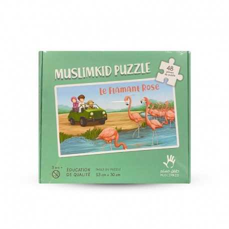 Puzzle Grand Format - le Flamant Rose - 48 Pièces - Muslim Kid - 3 ans+