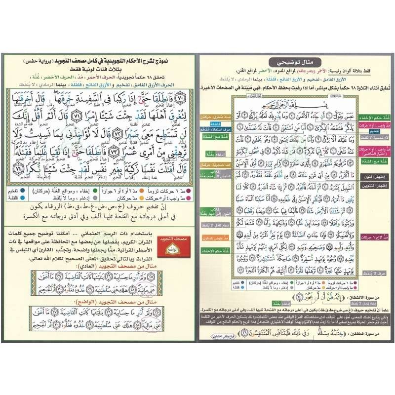 Coran avec règles de tajwid : Format 10 x 14 cm - Lecture Hafs - مصحف التجويد