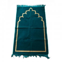 Tapis de prière adulte ultra-doux - Couleur turquoise motif simple