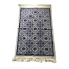 Tapis de prière adulte ultra-doux - Couleur blanc avec motif bleu