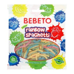 Bebeto Sour Rainbow Spaghetti - 70g - bonbon halal