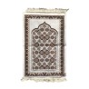 Tapis de prière adulte ultra-doux - Couleur blanc avec motif brun