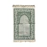 Tapis de prière adulte ultra-doux - Couleur blanc avec motif vert