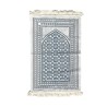 Tapis de prière adulte ultra-doux - Couleur blanc avec motif bleu