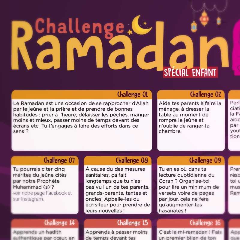 Ramadan 2023 - Calendrier avent Ramadan enfant activité islam