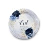 Assiettes Bleu pivoine - lot de 6 assiettes - Eid moubarak