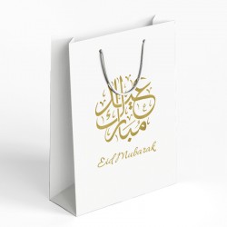 sac-cadeau « Eid Mubarak » Blanc or - Eid moubarak