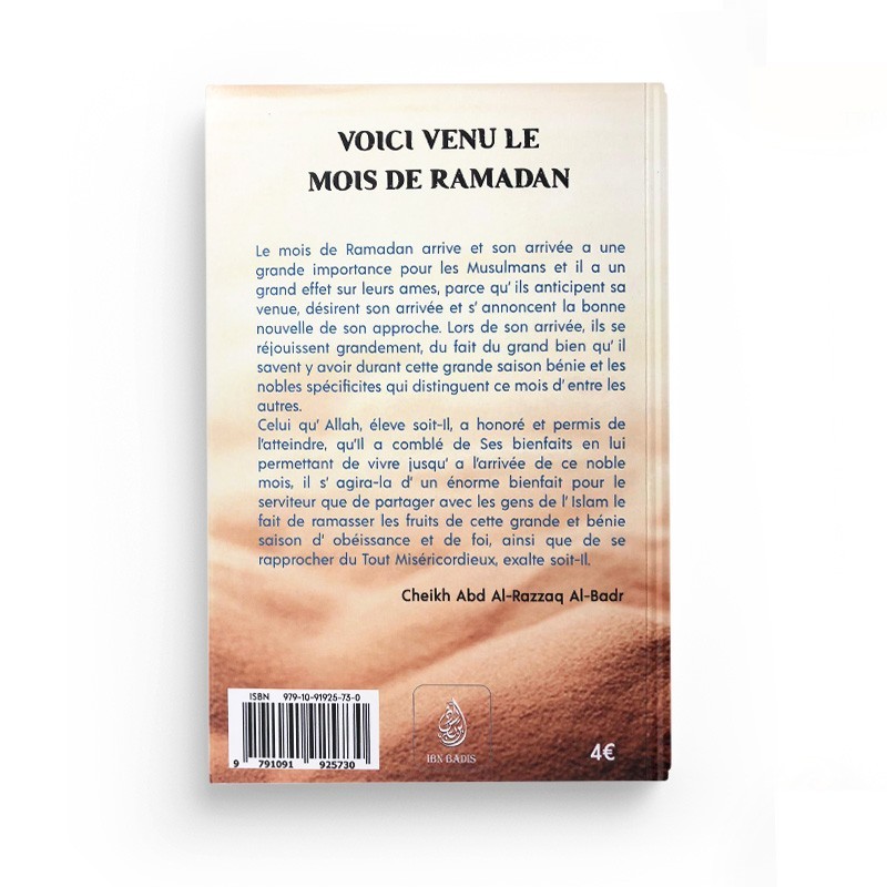 Voici Venu Le Mois De Ramadan, De Cheikh Abd Al-Razzaq Al-Badr