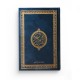 Le Saint Coran version arabe (Lecture Hafs) de luxe avec couverture bleu dorée (14 x 20 cm)