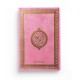 Le Saint Coran version arabe (Lecture Hafs) de luxe avec couverture rose dorée (14 x 20 cm)