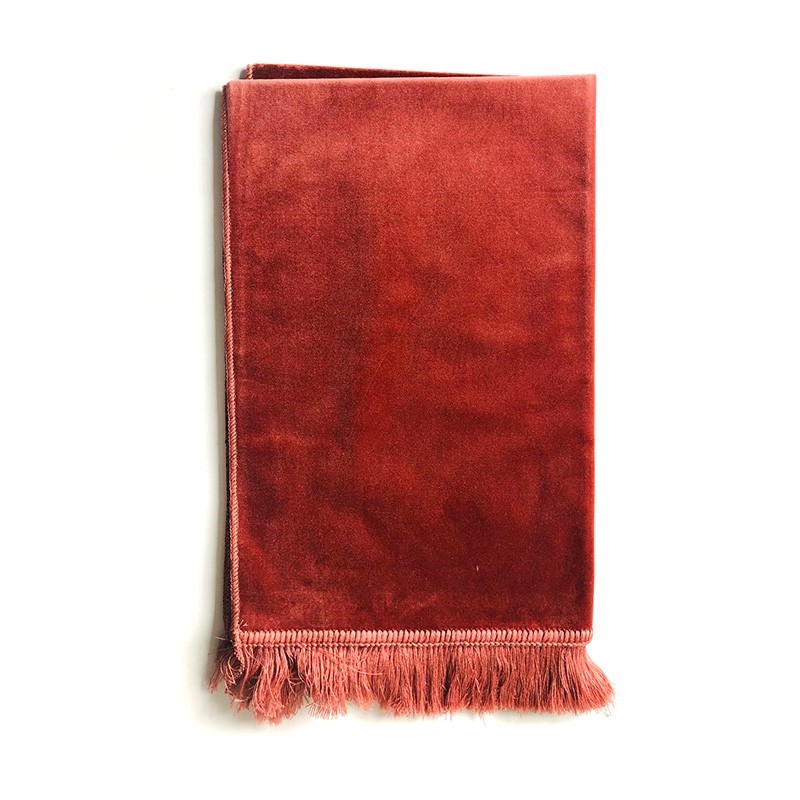 Tapis De Prière Velours Luxe Couleur Unie - 120 X 70 CM - ORANGE SAUMON
