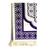 Tapis De Prière En Velours - Contour Géométrique - Fond Sable - COULEUR VIOLET FONCÉ