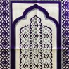 Tapis De Prière En Velours - Contour Géométrique - Fond Sable - COULEUR VIOLET FONCÉ