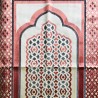 Tapis De Prière En Velours - Contour Géométrique - Fond Sable - COULEUR SAUMON