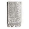 Tapis De Prière - Satin Brillant - Motif FLEUR - Couleur BLANC
