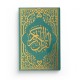 Le Saint Coran Turquoise doré - Couverture Daim - Pages Arc-En-Ciel - Français-Arabe-Phonétique - Maison Ennour