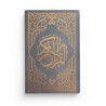 Le Saint Coran gris foncé doré - Couverture Daim - Pages Arc-En-Ciel - Français-Arabe-Phonétique - Maison Ennour