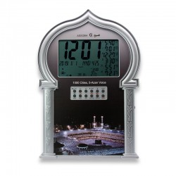 Auto Islamic Azan Clock With Qibla Direction – Montre Horloge Mural ou sur pied (1000villes – 5 Azhan)